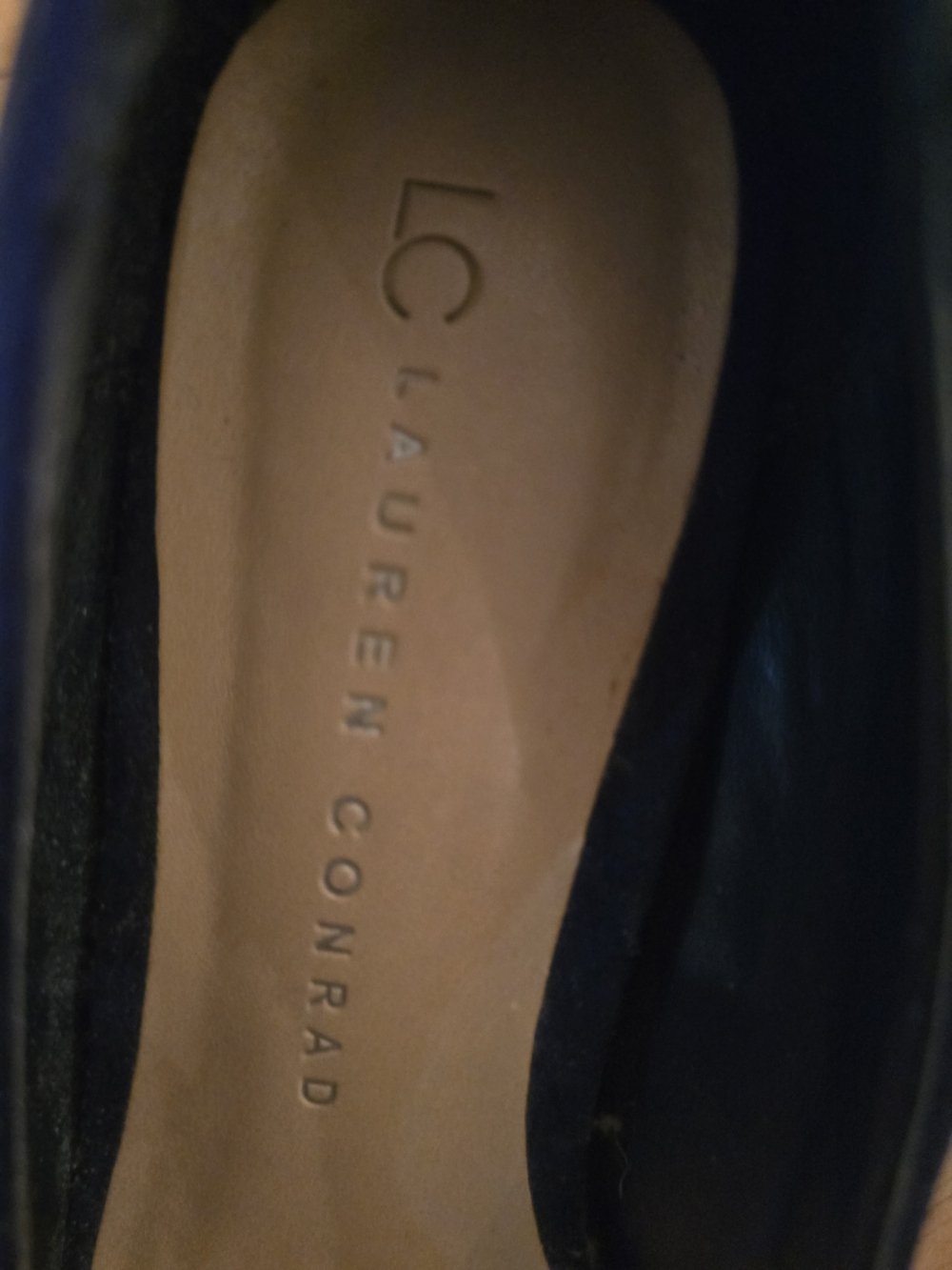 LC Lauren Conrad Navy Suede Pointed-Toe Pumps - Picture 5 of 5